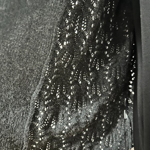 Ann Taylor Dark Grey Wool/Cashmere/ Blend Knit Shawl Collar Cardi, Size L - Picture 7 of 13